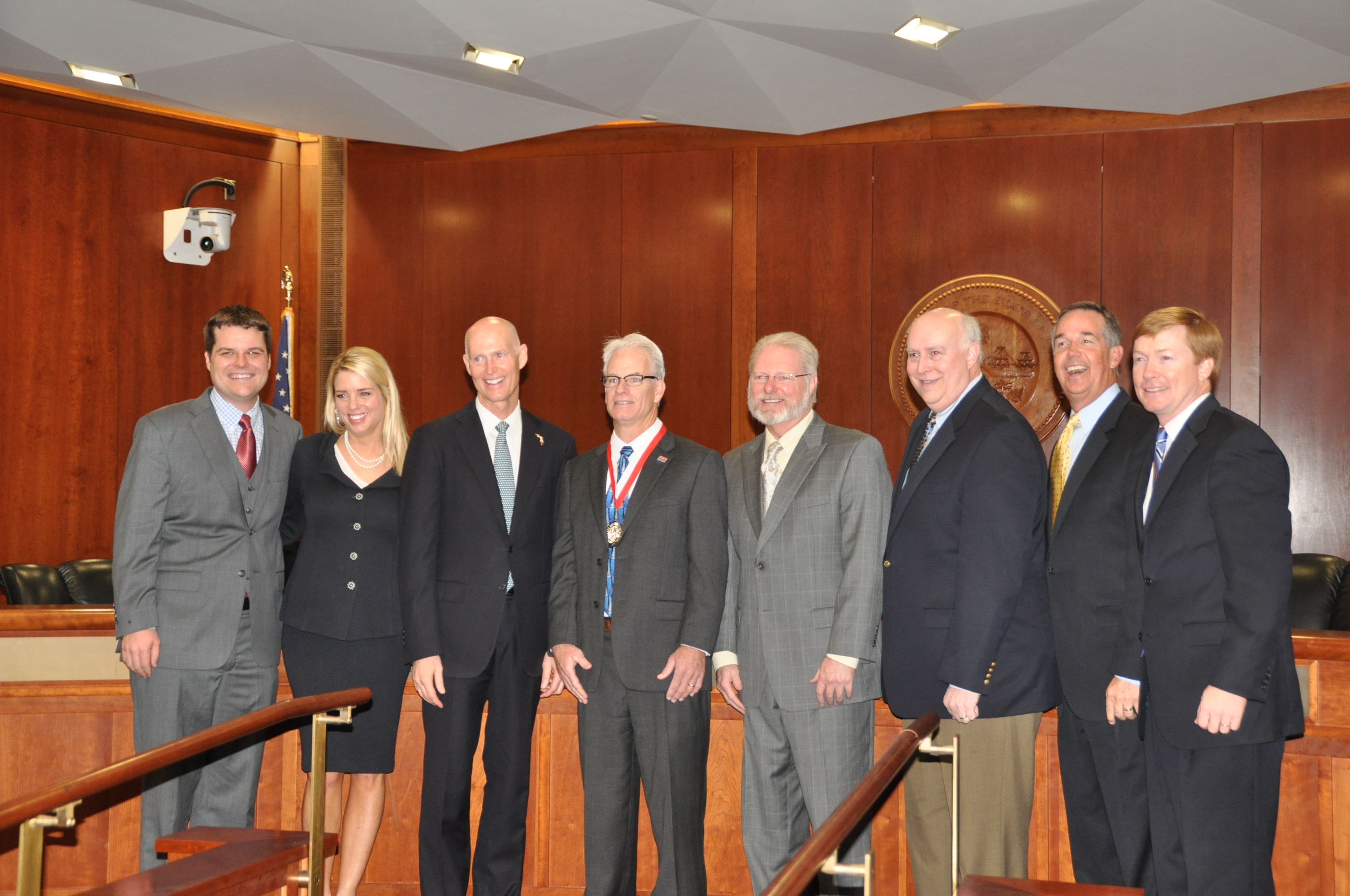 Russ Schreiner and colleagues accept the Business Ambassador Award.