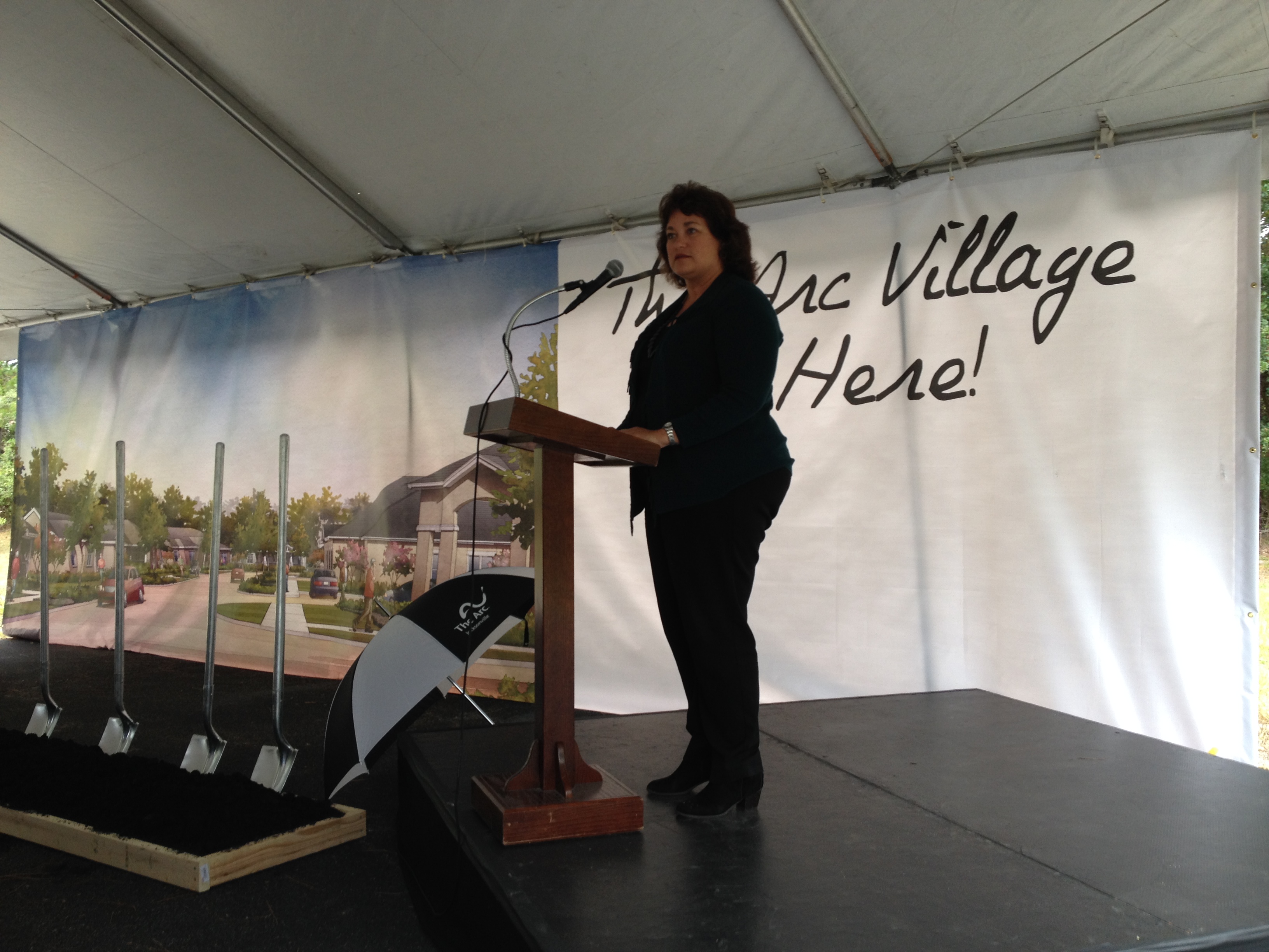 APD Deputy Director of Programs Denise Arnold speaks at the groundbreaking ceremony for the Jacksonville Arc Village.