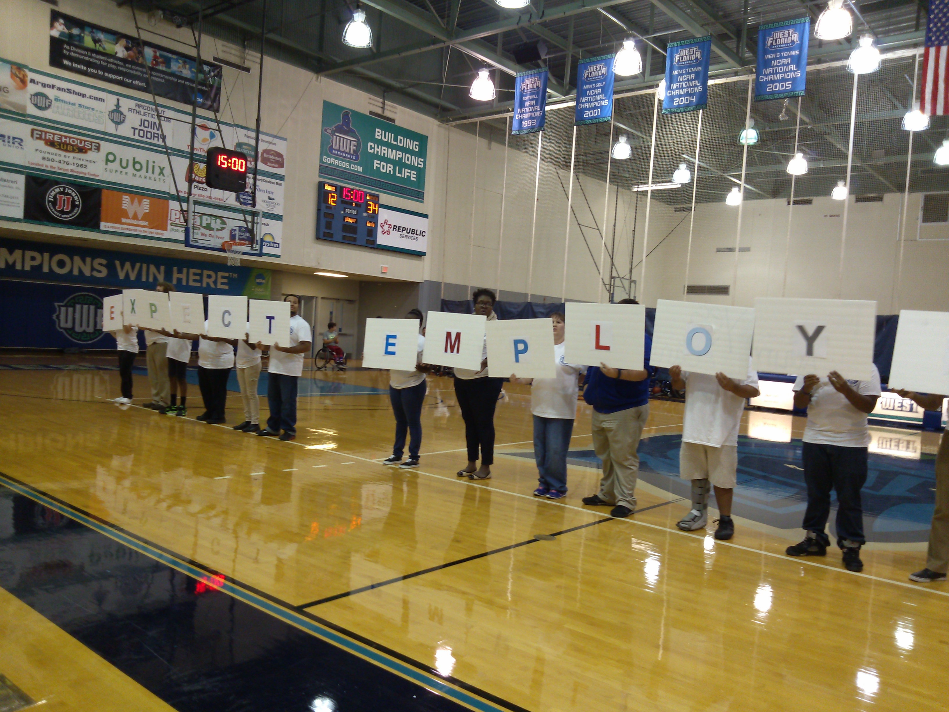 During one of the breaks, the Project Search students along with others walked out onto the floor carrying an inspirational quote for individuals with disabilities. 