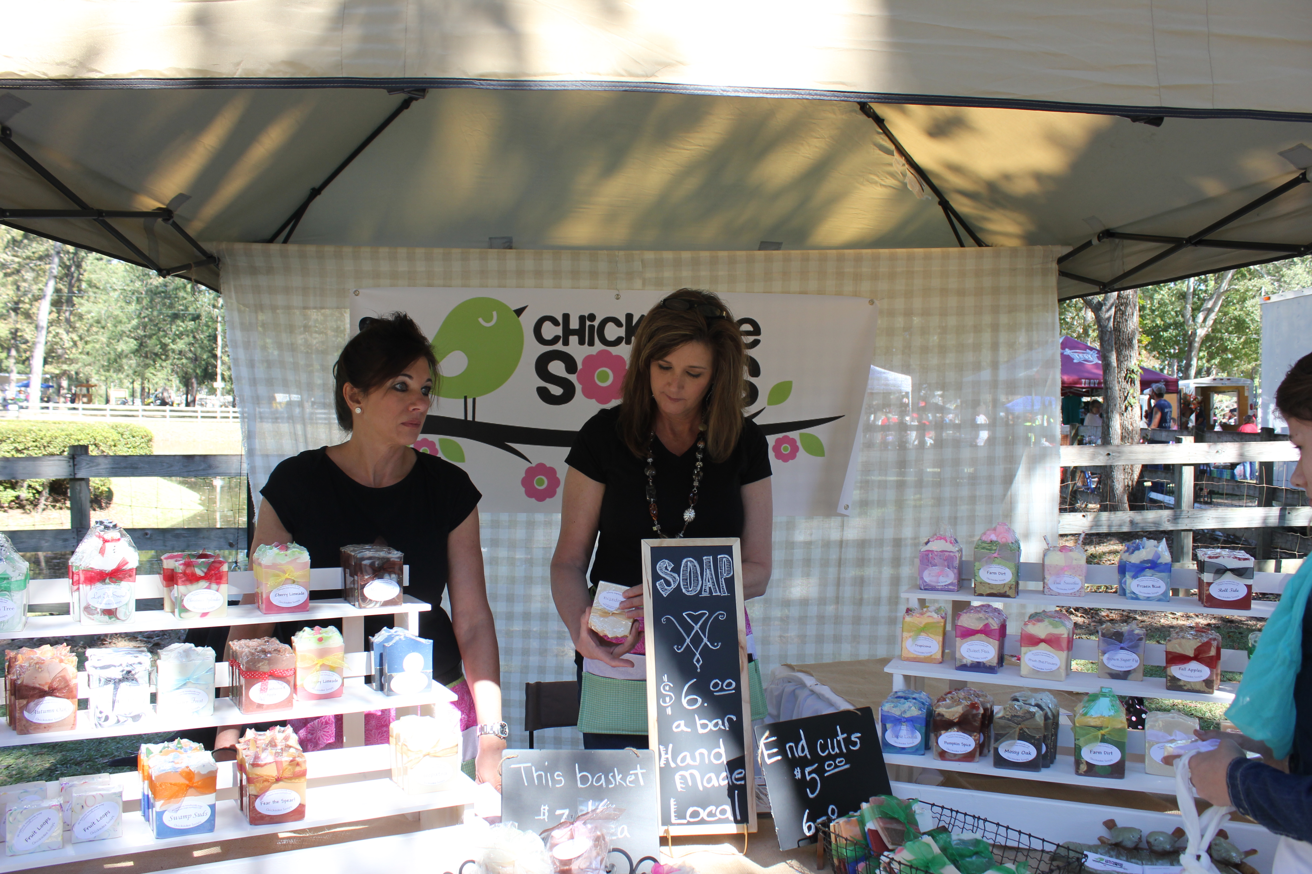 One of the many vendors at the festival, Chickadee Handmade Soaps.