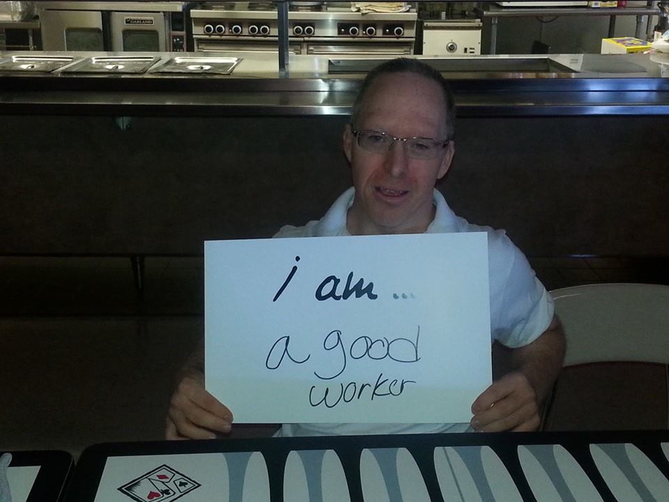 Richard Scott with his "I AM..." sign.