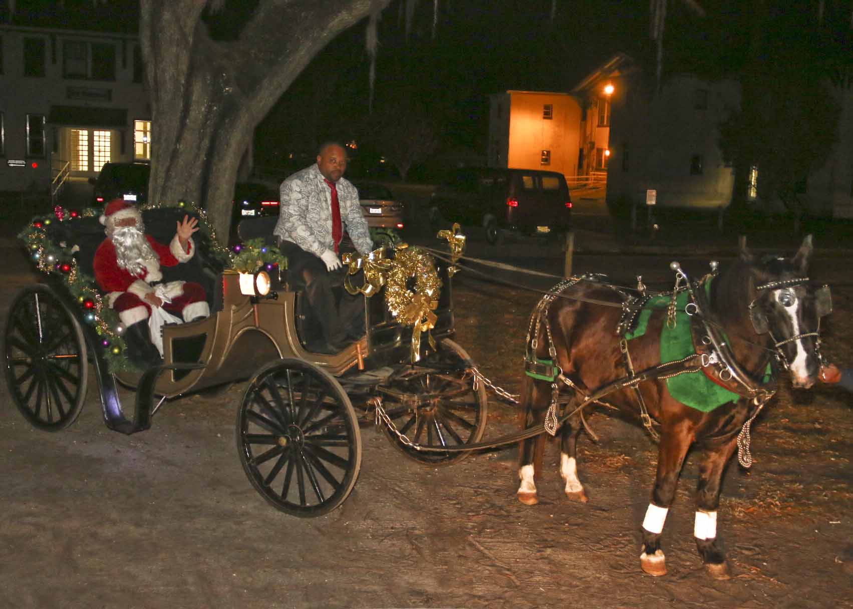 The ceremony concluded with a spectacular lighting of our community Christmas tree and the arrival of Santa Claus via a horse-drawn carriage.
