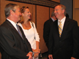 From left, APD Interim Director Jim DeBeaugrine and his wife Susan chat with Lt. Gov. Jeff Kottkamp at the double bill signing at Family Cafe